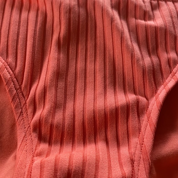 Ribbed Hipster Cheeky Bikini Bottom -Coral - Picture 5 of 8